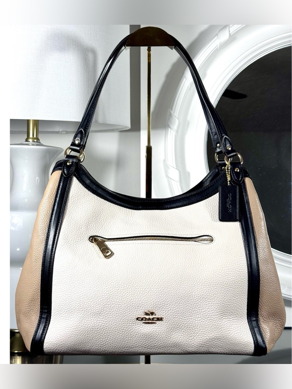 COACH Kristy Shoulder Bag In Colorblock, GOLD/CHALK MULTI